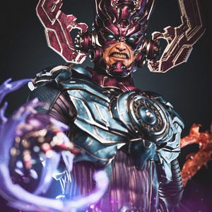 Galactus Fanart STL-staty + Byst | Skala 1/24 | Kosmisk bepansrad jättediorama | Ladda ner 3D STL-utskriftsfilmodell