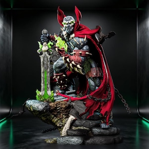 Demonic Knight Fanart STL Statue | 1/6 Scale | Cursed Warrior with Sword & Cloak | 3D STL Print File Model Download