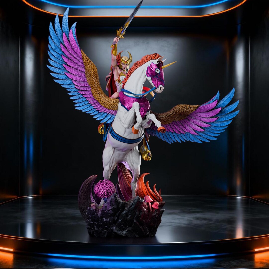 Winged Warrior Goddess Fanart STL Statue + Bust | Multiple Scales ...
