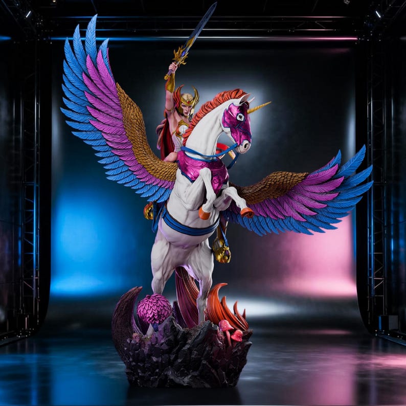 Winged Warrior Goddess Fanart STL Statue + Bust | Multiple Scales ...