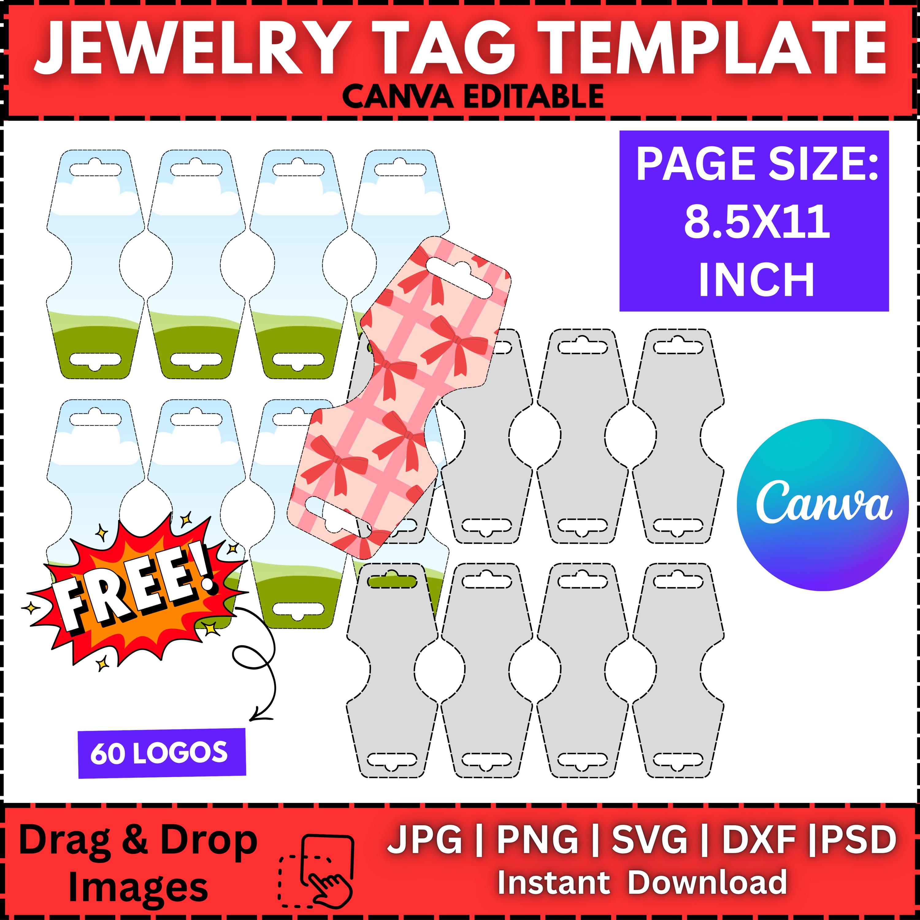 Jewelry Tag Template | Bracelet & Necklace Display Card | Fold Over ...