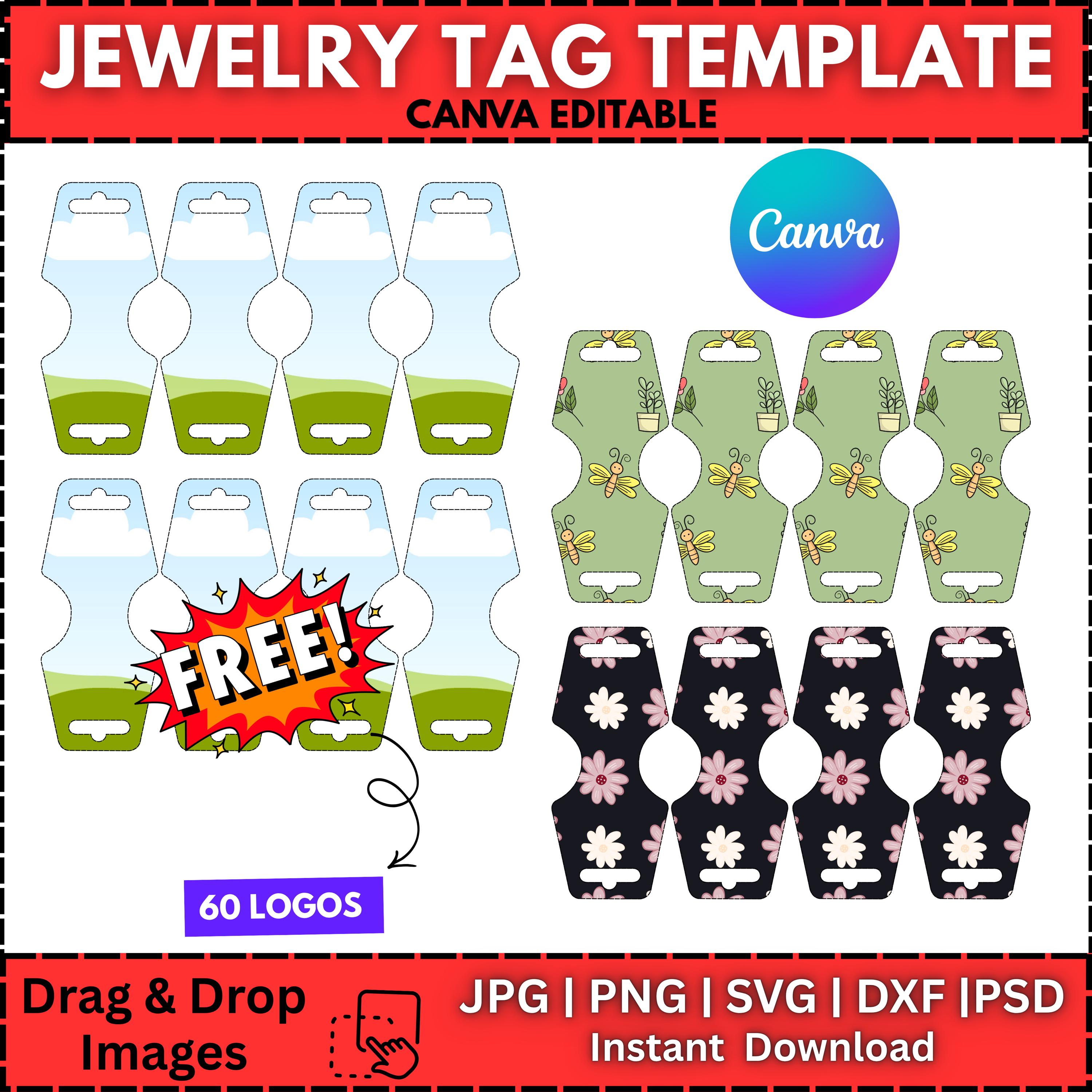Jewelry Tag Template | Bracelet & Necklace Display Card | Fold Over ...