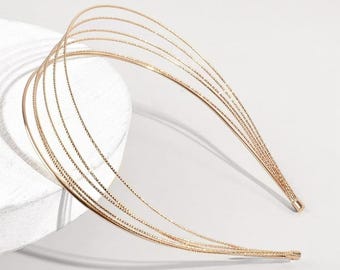 Thin Metal Headbands for Women, Multilayer Alloy Hair Bands, Minimalist Double Layer Head Hoop, Smooth Hair Accessories