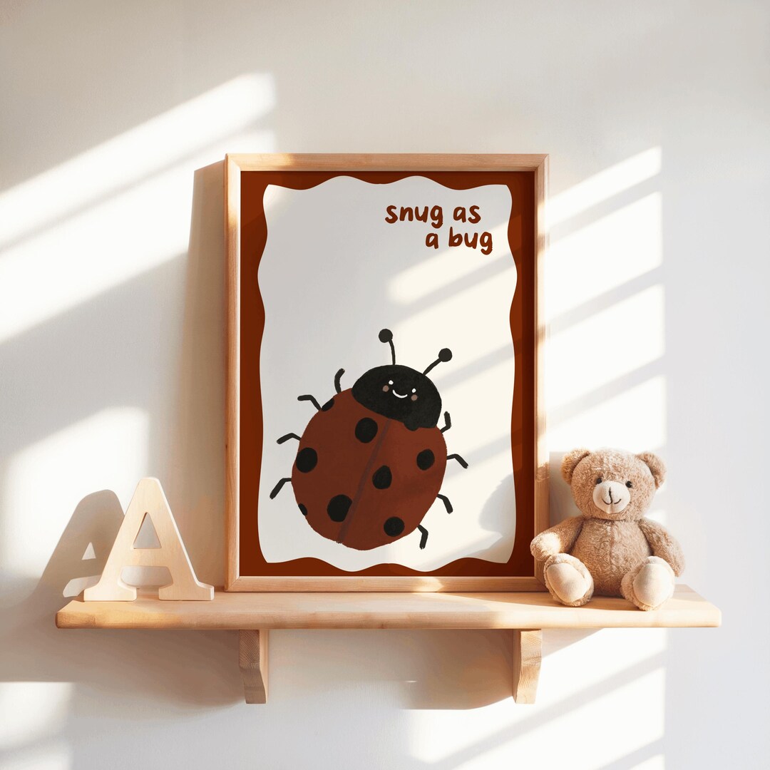 Snug as a Bug Nursery Wall Art, Ladybug Woodland Nature Print ...