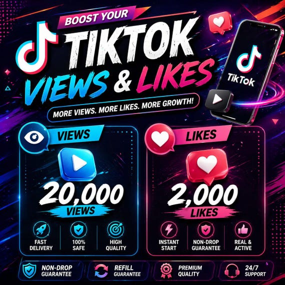 TikTok Growth Support Service | 2000Like + 20000VIEWS Organic Visibility & Engagement Optimization