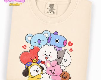 BTS Characters Shirt, Bangtan Friends Graphic Tee, BT21 Arirang T-Shirt, Kpop Fan Gift