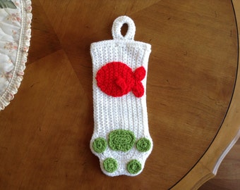 Crocheted Pet Christmas Stocking - Cat (Choose your colors!)