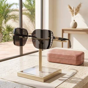 Damsolglasögon med fyrkantig båge och UV400-bågar, moderiktiga bilglasögon Black Frame