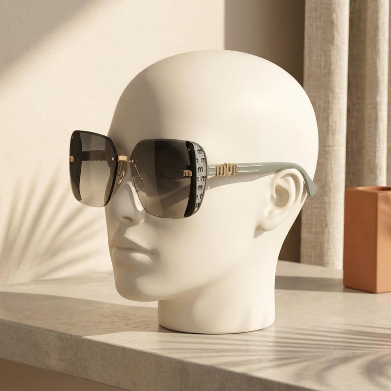 Damsolglasögon med fyrkantig båge och UV400-bågar, moderiktiga bilglasögon bild 14