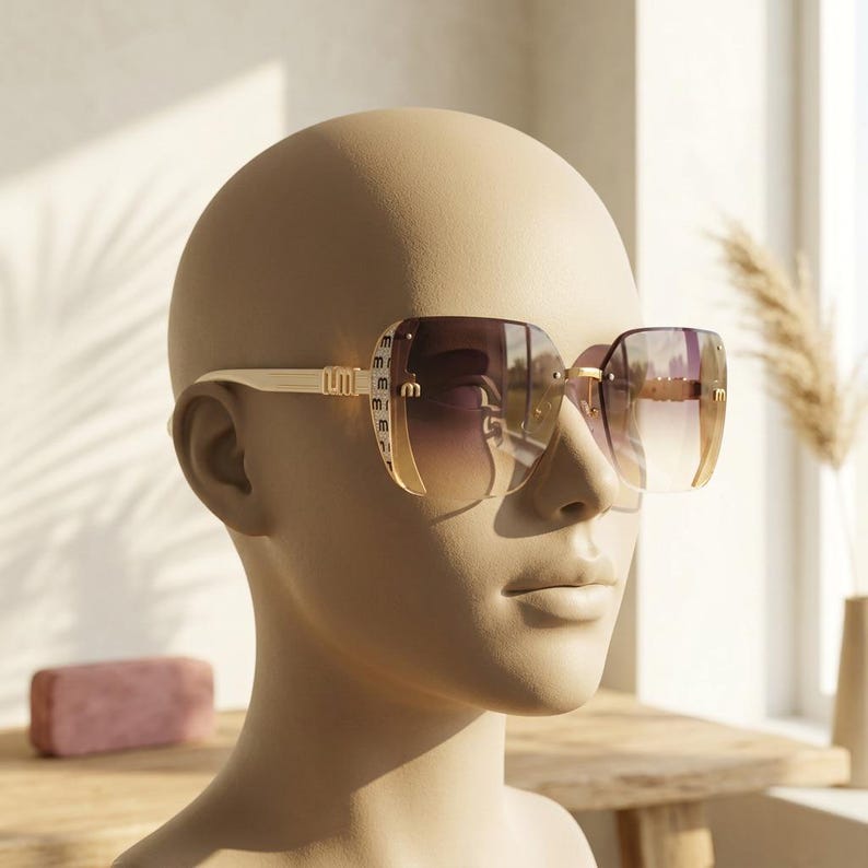 Damsolglasögon med fyrkantig båge och UV400-bågar, moderiktiga bilglasögon bild 11