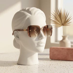 Damsolglasögon med fyrkantig båge och UV400-bågar, moderiktiga bilglasögon bild 10