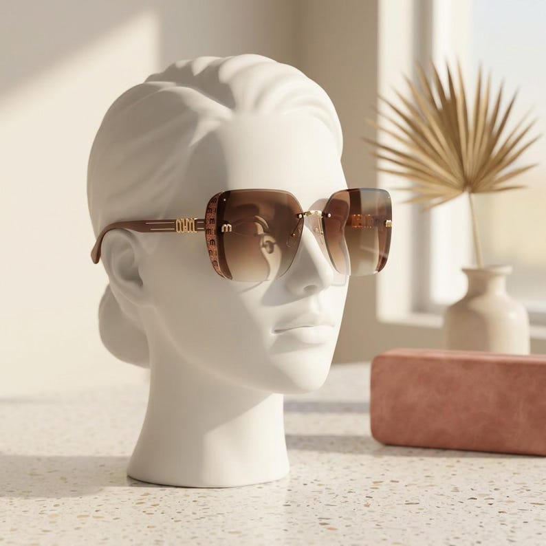 Damsolglasögon med fyrkantig båge och UV400-bågar, moderiktiga bilglasögon bild 10