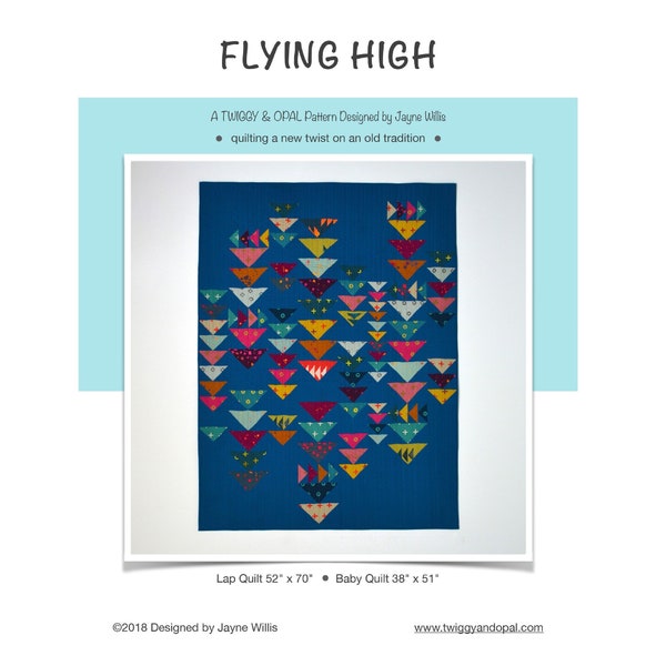 Flying High Quilt Pattern, PDF Quilt Pattern, Quilt Pattern, Flying Geese Quilt, Digital Download PDF