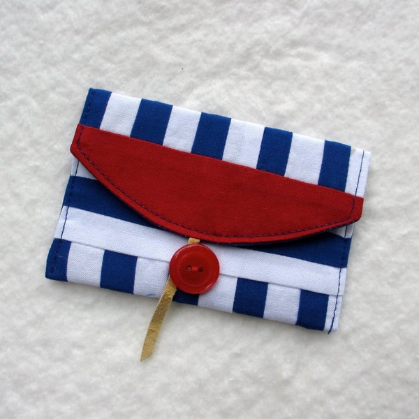 Business Card Holder, Fabric Card Case, Nautical