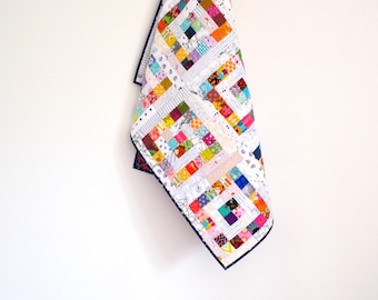 Baby Quilt, Geometric Baby Quilt, Print Baby Quilt, Scrappy Baby Quilt