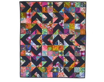 Baby Quilt, Geometric Baby Quilt, Print Baby Quilt, Scrappy Baby Quilt