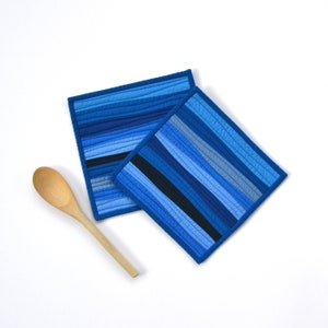 Blue Pot Holders, Pot Holders, Modern Kitchen Decor, Modern Pot Holders, Blue Trivet