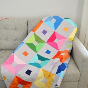 Modern Geometric Quilt, Graphic Rainbow Quilt, Modern Lap Quilt, Rainbow Quilt, Graphic Lap Quilt image 2