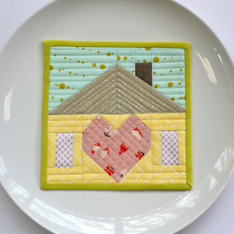 Heart of the Home Quilt, Paper Pieced Quilt Pattern, House Quilt Pattern, Mini Quilt PDF, image 2