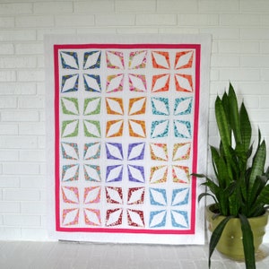 Scrappy Baby Quilt, Geometric Quilt, Diamond Quilt, Modern Baby Quilt