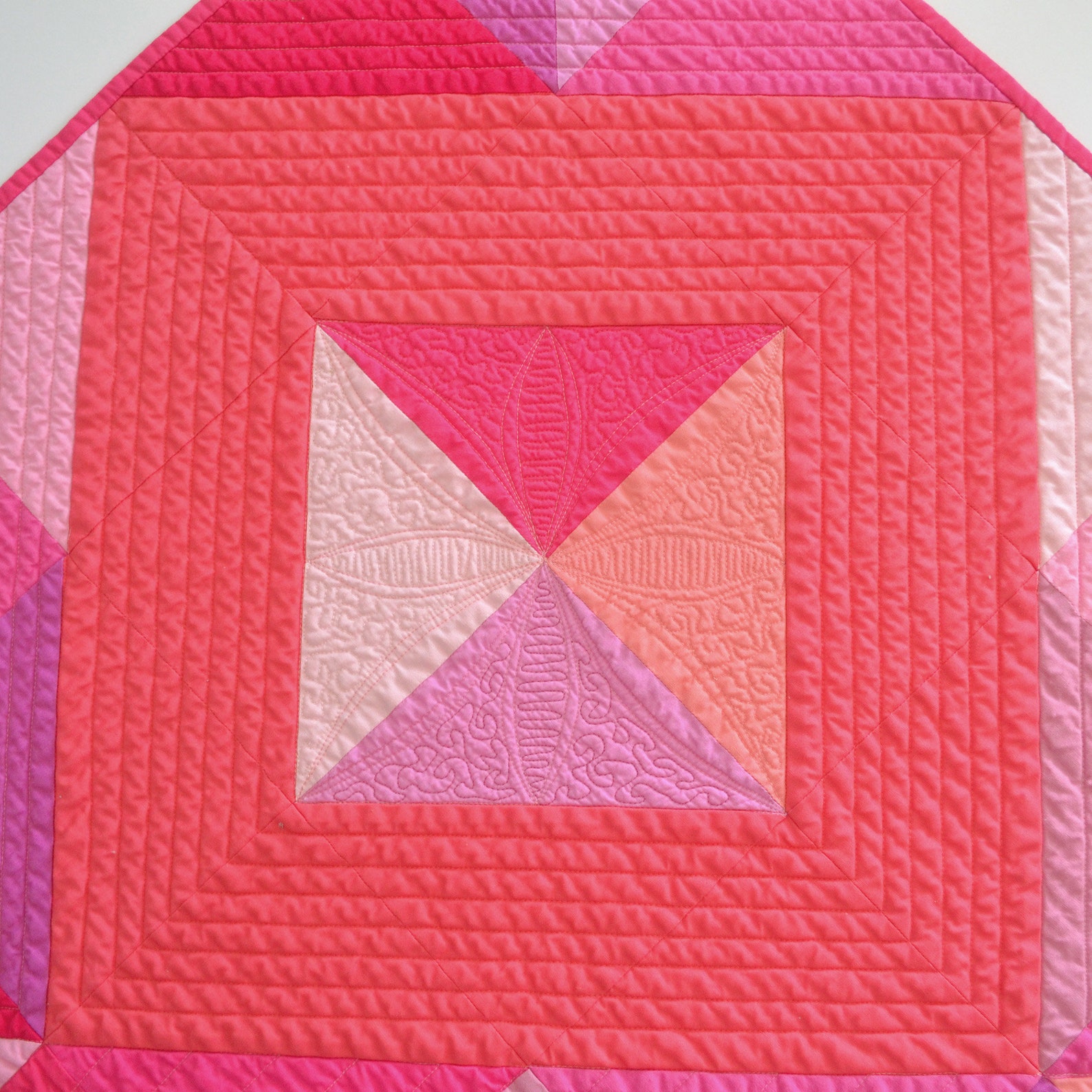 Pink Baby Quilt Modern Geometric Quilt Graphic Quilt Modern Etsy