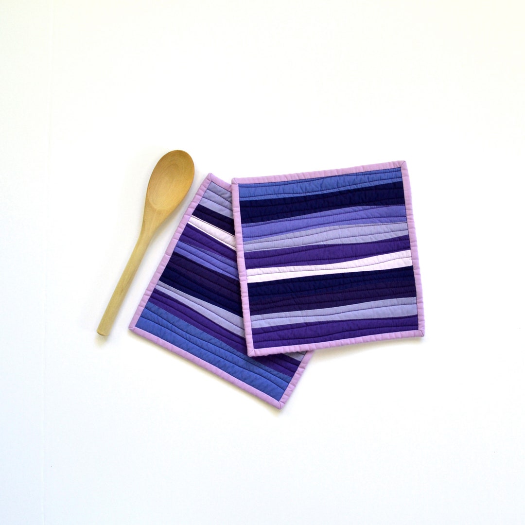 Purple Pot Holders, Pot Holders, Modern Kitchen Decor, Modern Pot