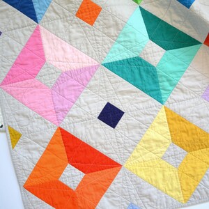 Modern Geometric Quilt, Graphic Rainbow Quilt, Modern Lap Quilt, Rainbow Quilt, Graphic Lap Quilt image 5