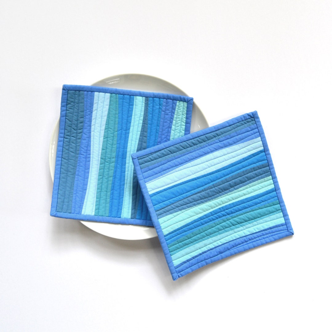 Blue Pot Holders Pot Holders Modern Kitchen Decor Modern Etsy