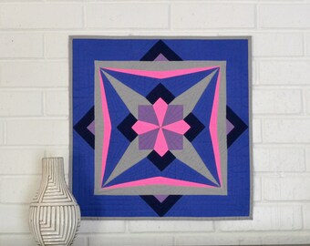 Star Wall Hanging, Modern Wall Decor, Quilted Wall Hanging, Textile Art, Geometric Quilt
