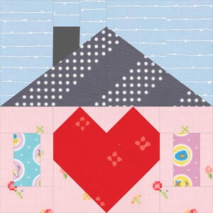 Heart of the Home Quilt, Paper Pieced Quilt Pattern, House Quilt Pattern, Mini Quilt PDF, image 5