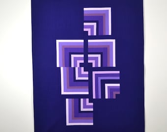 Purple Quilt, Modern Lap Quilt, Geometric Quilt, Graphic Quilt, Purple Modern Quilt