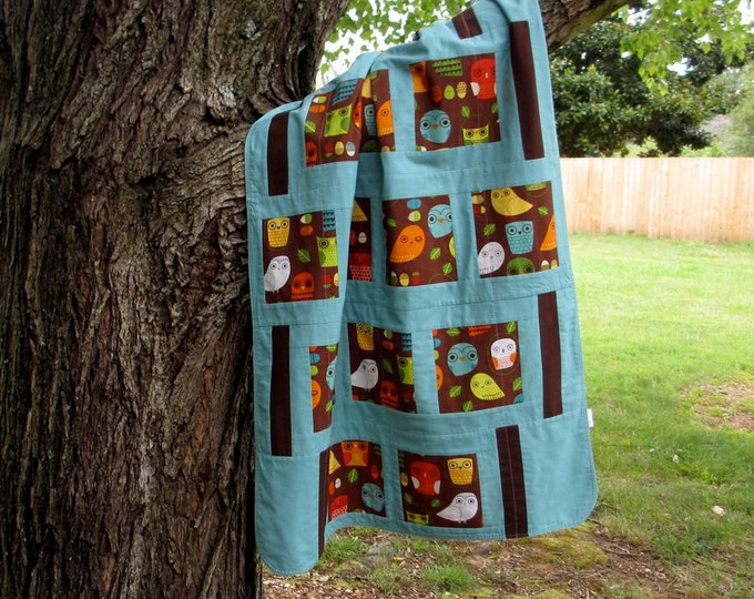 Baby Blanket Modern Baby Bedding Owls Etsy