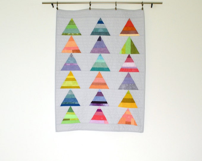 Rainbow Baby Quilt Modern Crib Quilt Wall Hanging Geometric Etsy