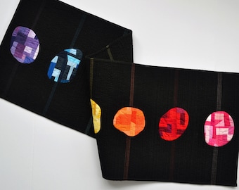 Rainbow Table Runner, Table Decor, Geometric Table Runner, Modern Wall Hanging, Quilted Wall Hanging, Modern Table Runner