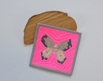 Butterfly Quilt, Mini Quilt, Butterfly Mini Quilt, Fabric Postcard, Mini Quilt