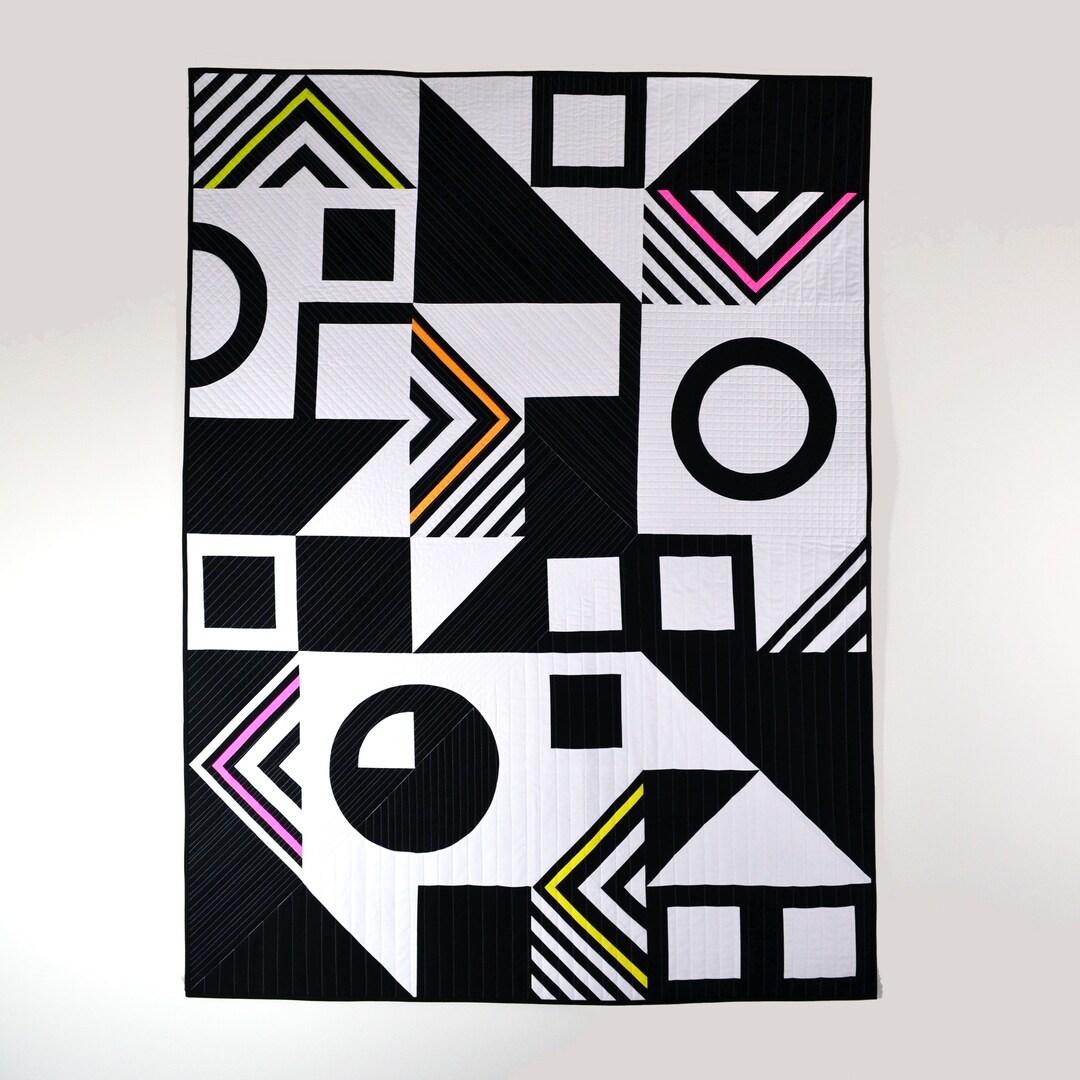Black & White Quilt, Graphic Lap Quilt, Modern Quilt Etsy