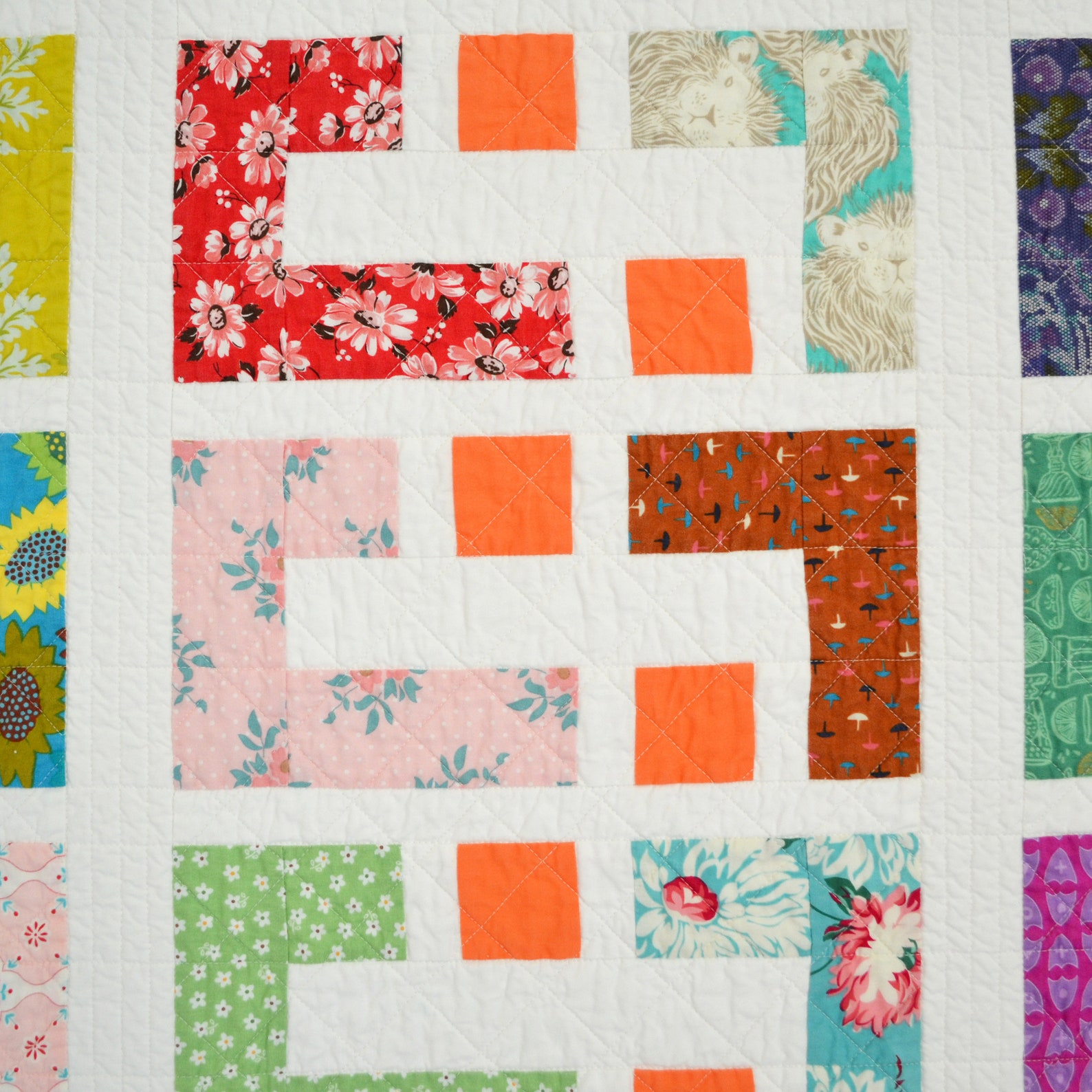 PDF Interlock Quilt Pattern PDF Download Scrappy Quilt Etsy