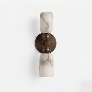 Vägglampa i alabaster, räfflad pelarlampa, lyxig art déco-sminklampa, vägguttag