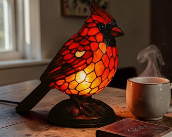 Cardinal Bird Lamp Red Night Light USB Table Lamp Bedside Lamp Modern Bedroom Decor Living Room Gift