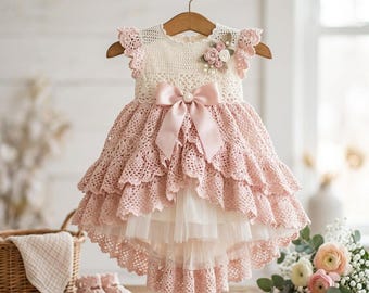 Baby Kleid Häkelanleitung | Gekräuselter High-Low-Tütü-Rock, anfängerfreundlich (PDF Download)