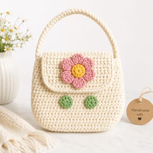 Daisy Crochet Handbag Pattern PDF, Mini Purse, Instant Download