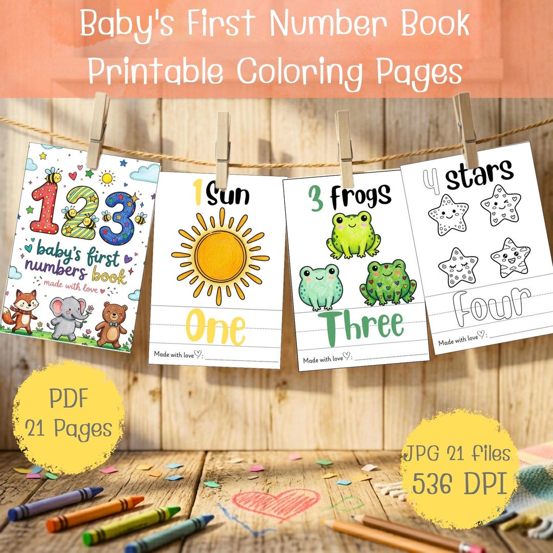 Baby's First Numbers Book – Printable Coloring Tracing Pages for ...