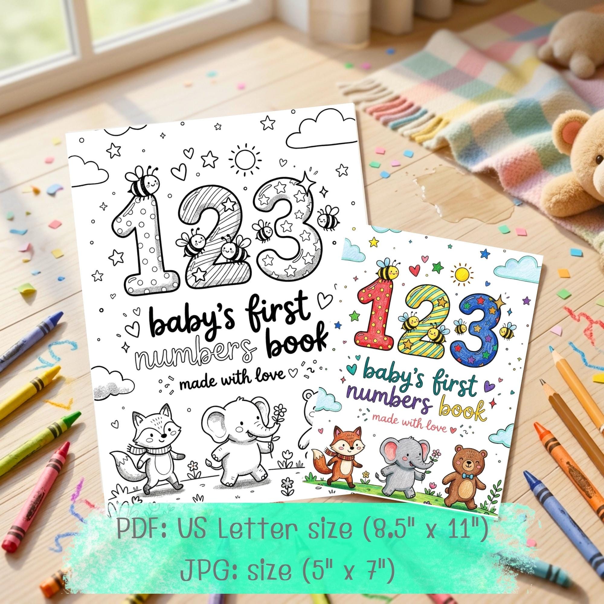 Baby's First Numbers Book – Printable Coloring Tracing Pages for ...