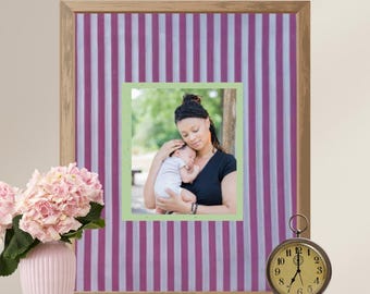 Passepartout in tessuto a righe per cornice 8x10 – Espositore Polaroid, stile country francese