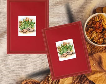 Scegli il colore della cornice/ Cornice portafoto Polaroid con passepartout rosso elegante e decorativo / Esposizione personalizzata di foto di famiglia