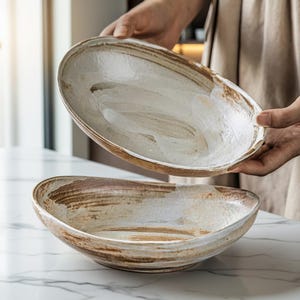 Puede incluir: Un juego de tres tazas de cerámica con un acabado moteado y mate. Las tazas son de color crema, gris claro y gris oscuro. Cada taza tiene un diseño simple y minimalista, ideal para café o té.