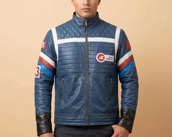 Chaqueta Party Poison de MCR / Cosplay de Gerard Way de Danger Days / Disfraz de cuero de My Chemical Romance / Chaqueta Killjoy Ray Gun / Azul Slim Fit
