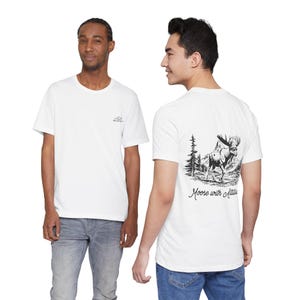 Camiseta com estampa de alce com atitude – Camiseta ousada com tema de vida selvagem e floresta