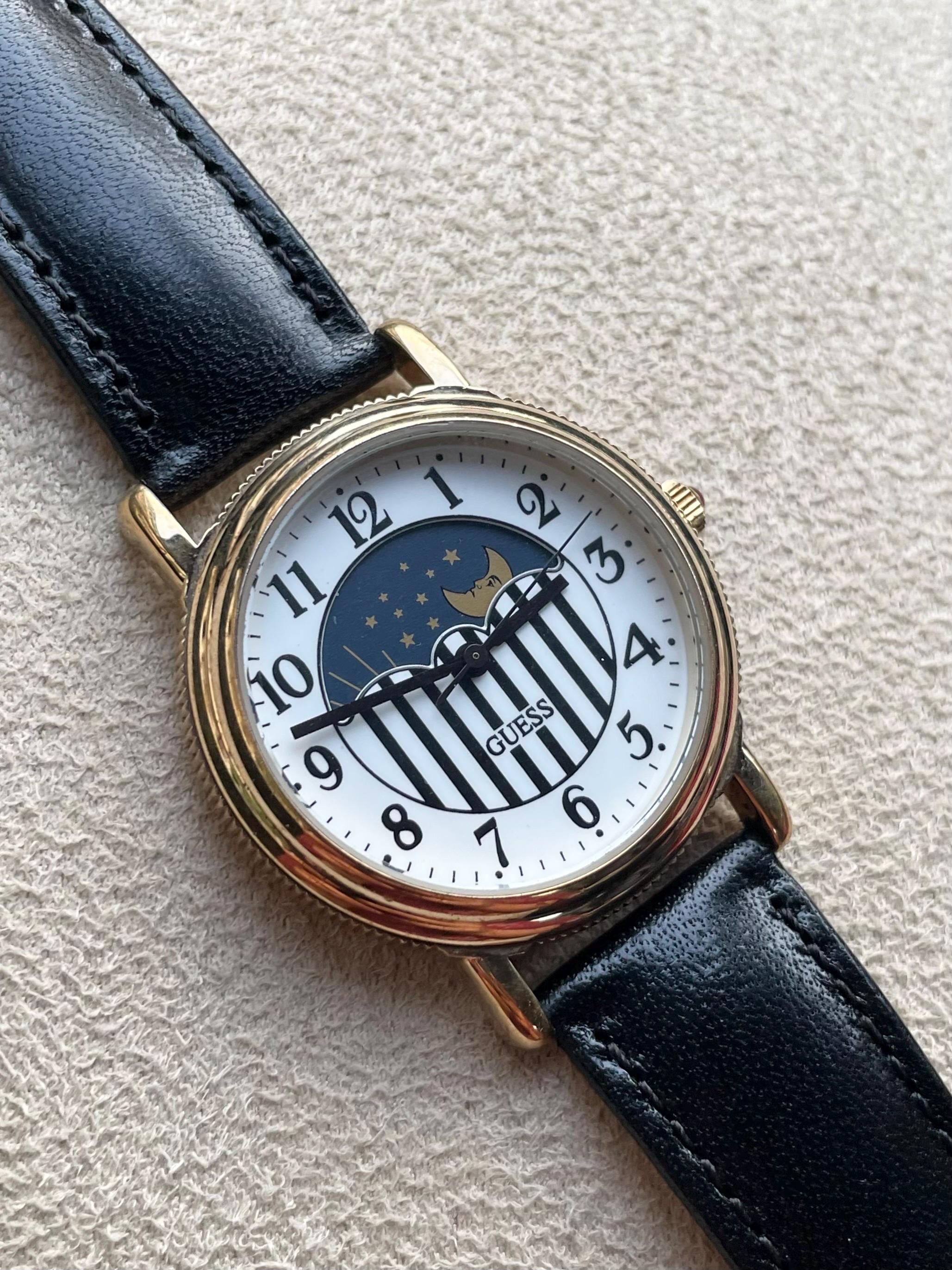 2@ authentic vintage GUESS watches Vintage Guess Quartz Watch 1988 Large Dial Easy Reader - Etsy main image 2