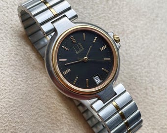Vintage Alfred Dunhill Millennium Calendar Quartz Two Tone Swiss